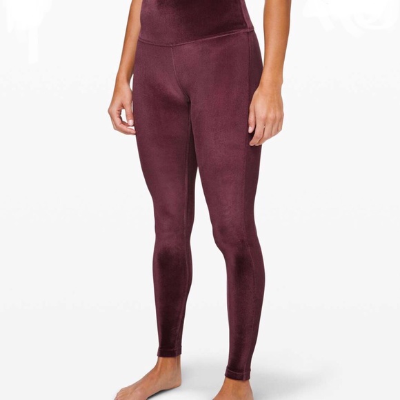NWT lululemon maroon velvet wonder under leggings - Picture 2 of 3